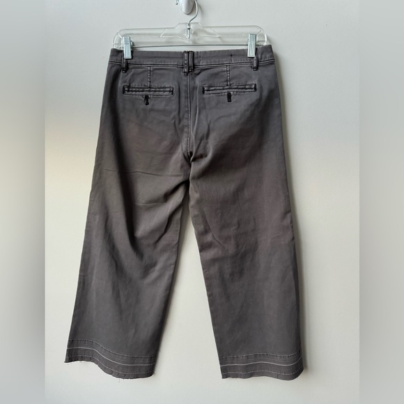 Anthropologie PILCRO Pants HYPHEN CROP WIDE LEG Sable Frayed Hem Stretch - Picture 3 of 4